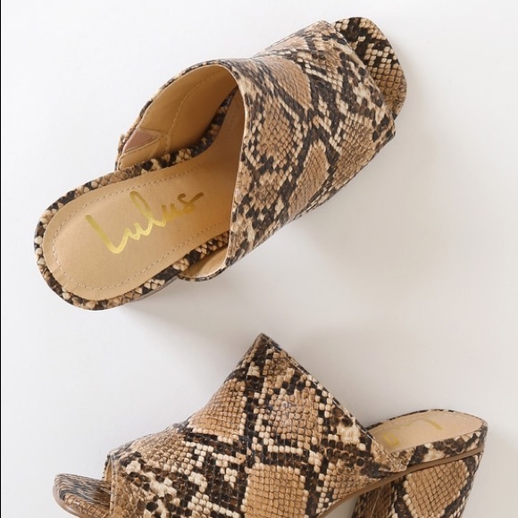 Lulus Vegan Leather Animal Print Mules Hee… - Picture 3 of 6